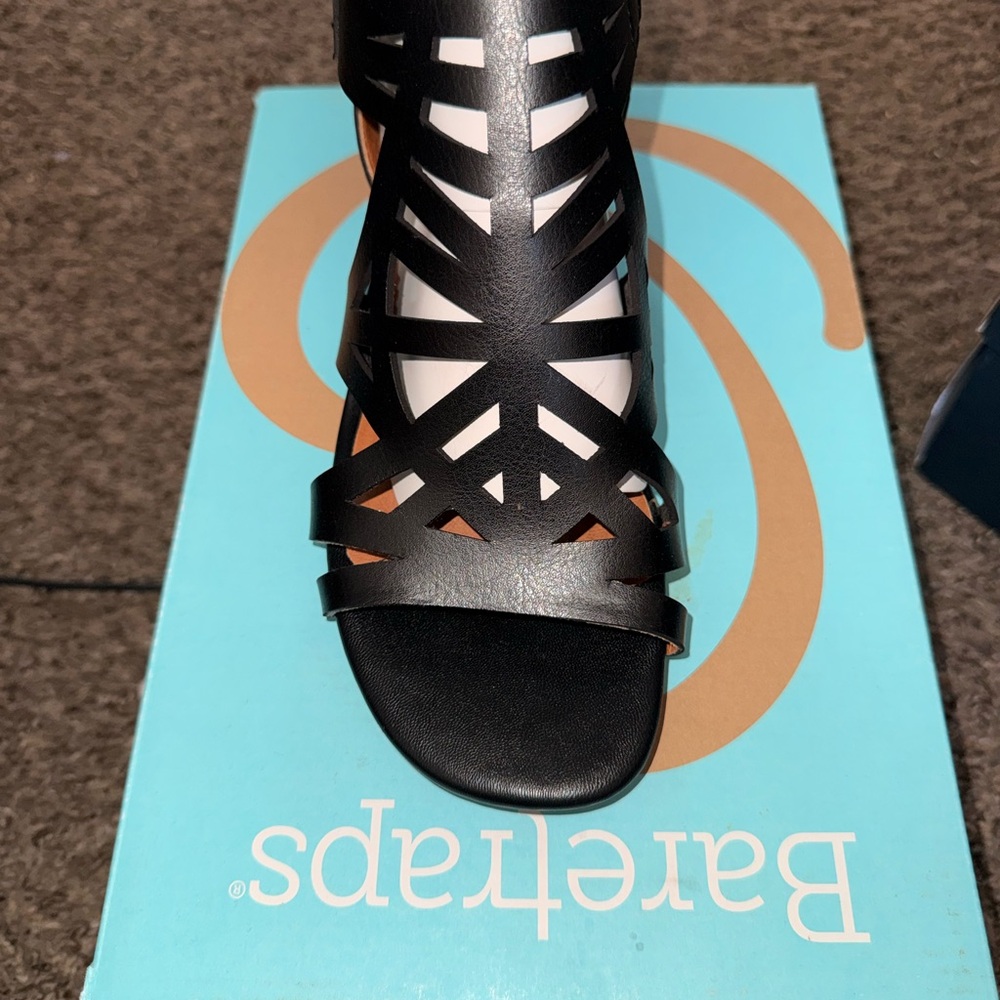 BareTraps Black Laser-Cut Strappy Women's Sandal - Picture 2 of 7